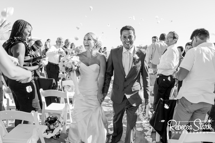 wedding couple on Cowell's beach