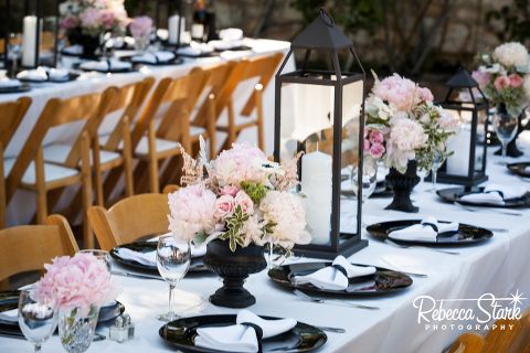 pink peony center pieces