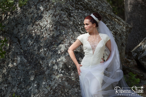 granite and bride in Yosemite