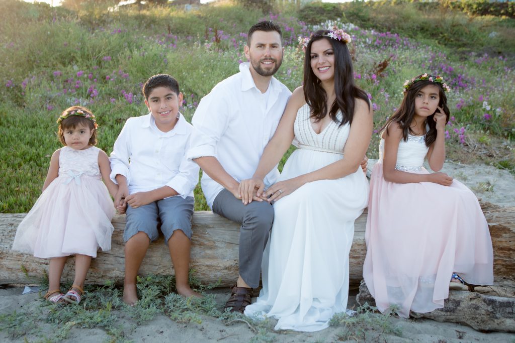 family portrait on the beach
